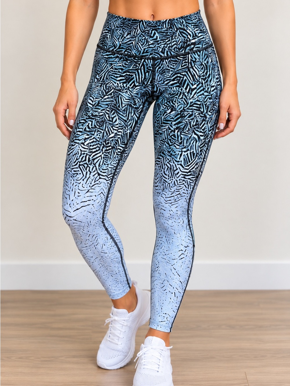 Lululemon Black & Blue Abstract Ombre Leggings Size 6